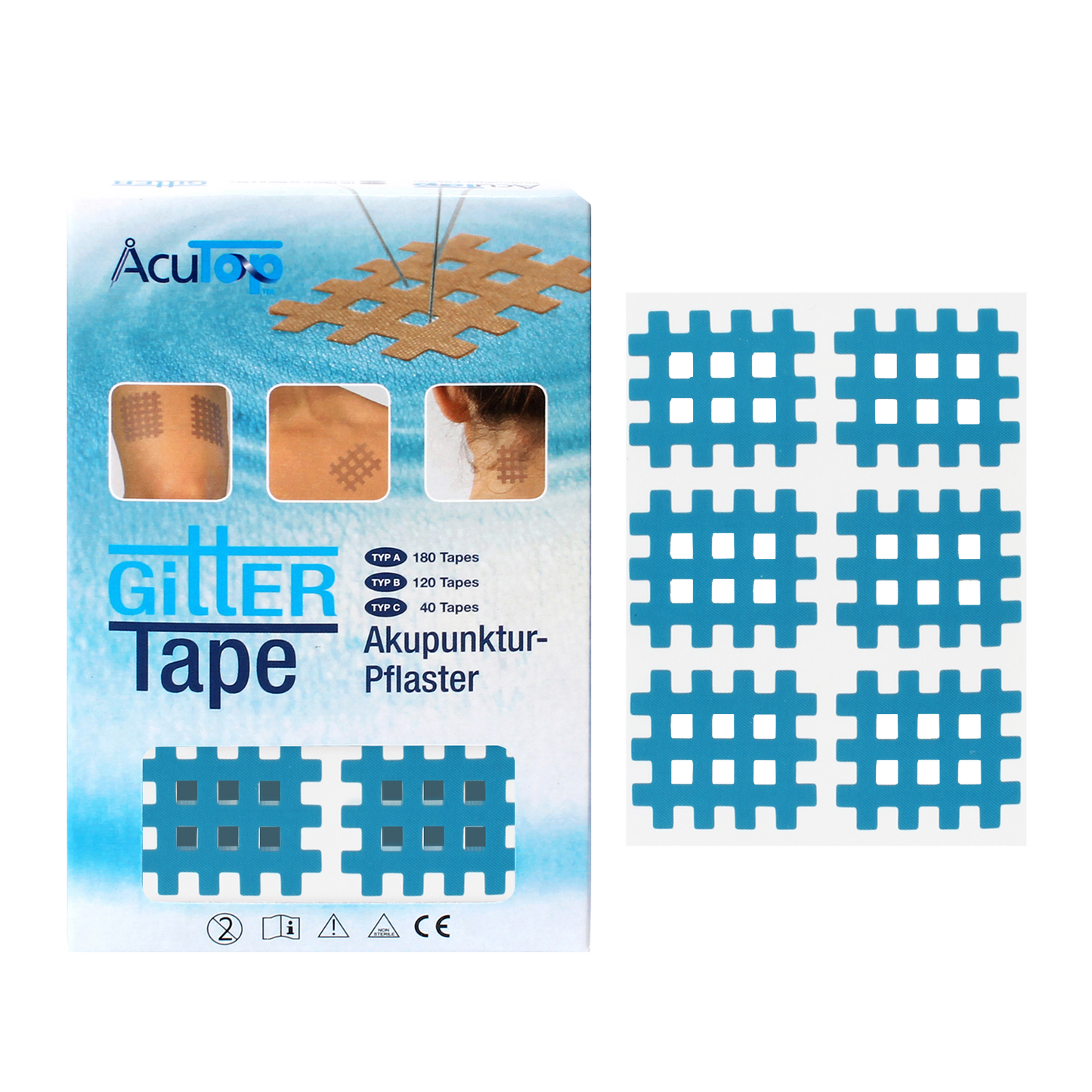 Acutop Gitter Tape / Cross Tape - Blauw - Type B - Intertaping.nl