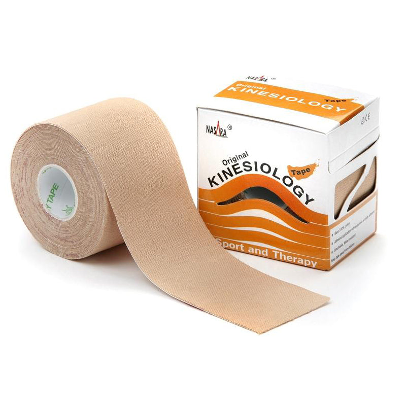 Nasara - Kinesiologie tape - Beige - 5 meter x 5cm - doos 6 stuks - Intertaping.nl