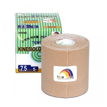 Temtex - Kinesiologie tape XL - Beige - 7.5cm x 5m | Intertaping.nl