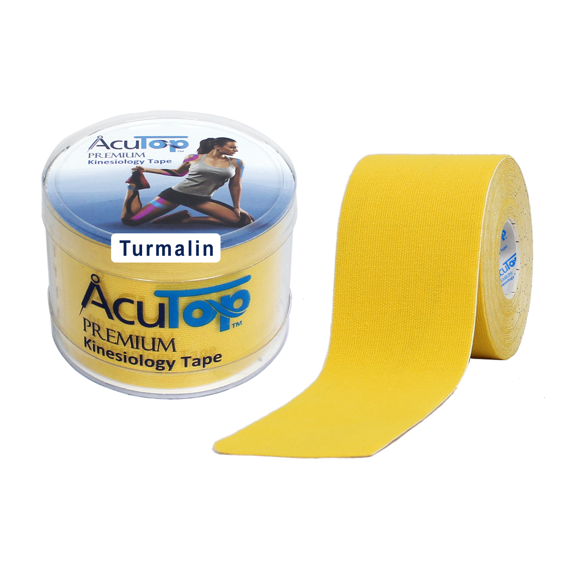 Acutop Premium Kinesiotape Tourmaline - Geel - 5cm x 5m - Intertaping.nl