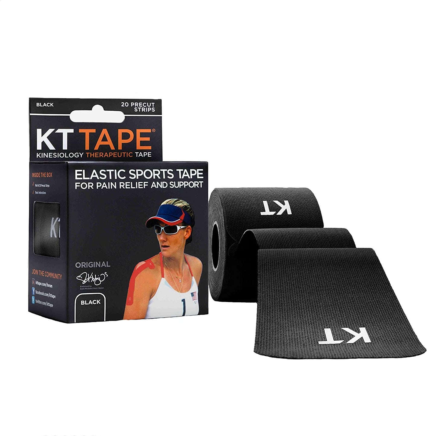 KT Tape Original - Voorgesneden - Zwart - 5cm x 5m | Sporttape | Intertaping.nl