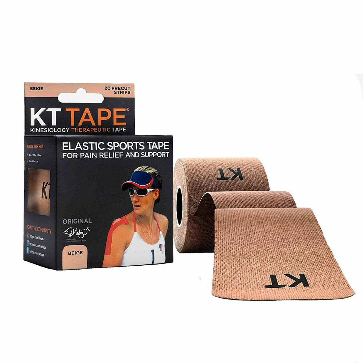 KT Tape Original - Voorgesneden - Beige - 5cm x 5m - Sporttape - Intertaping.nl