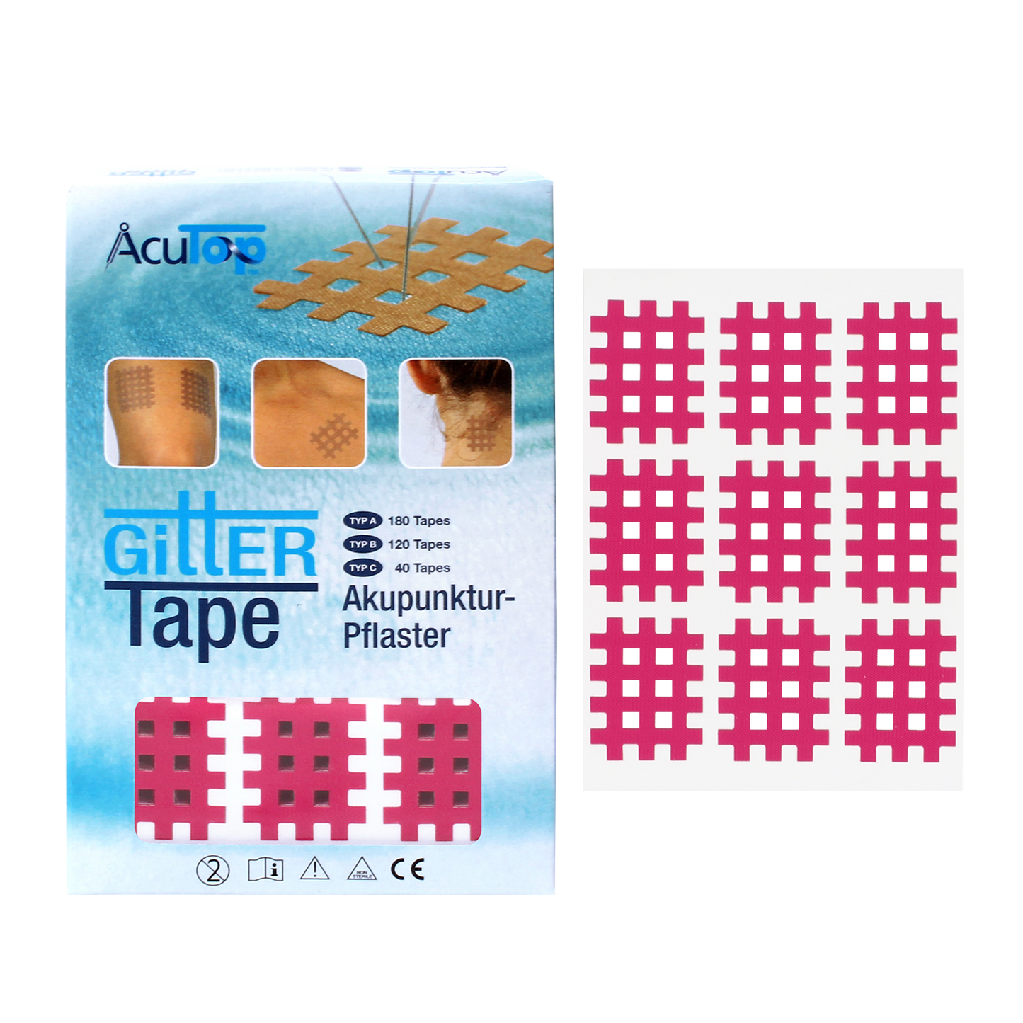 Acutop Gitter Tape / Cross Tape - Roze - Type A - Intertaping.nl