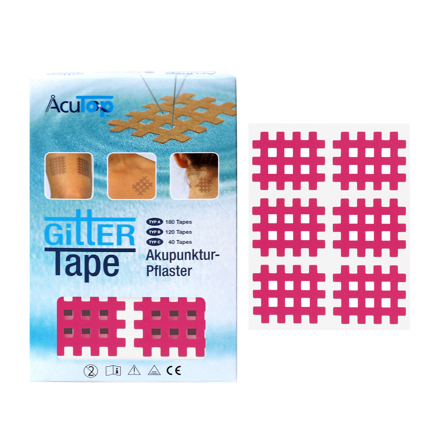 Acutop Gitter Tape / Cross Tape - Roze - Type B - Intertaping.nl