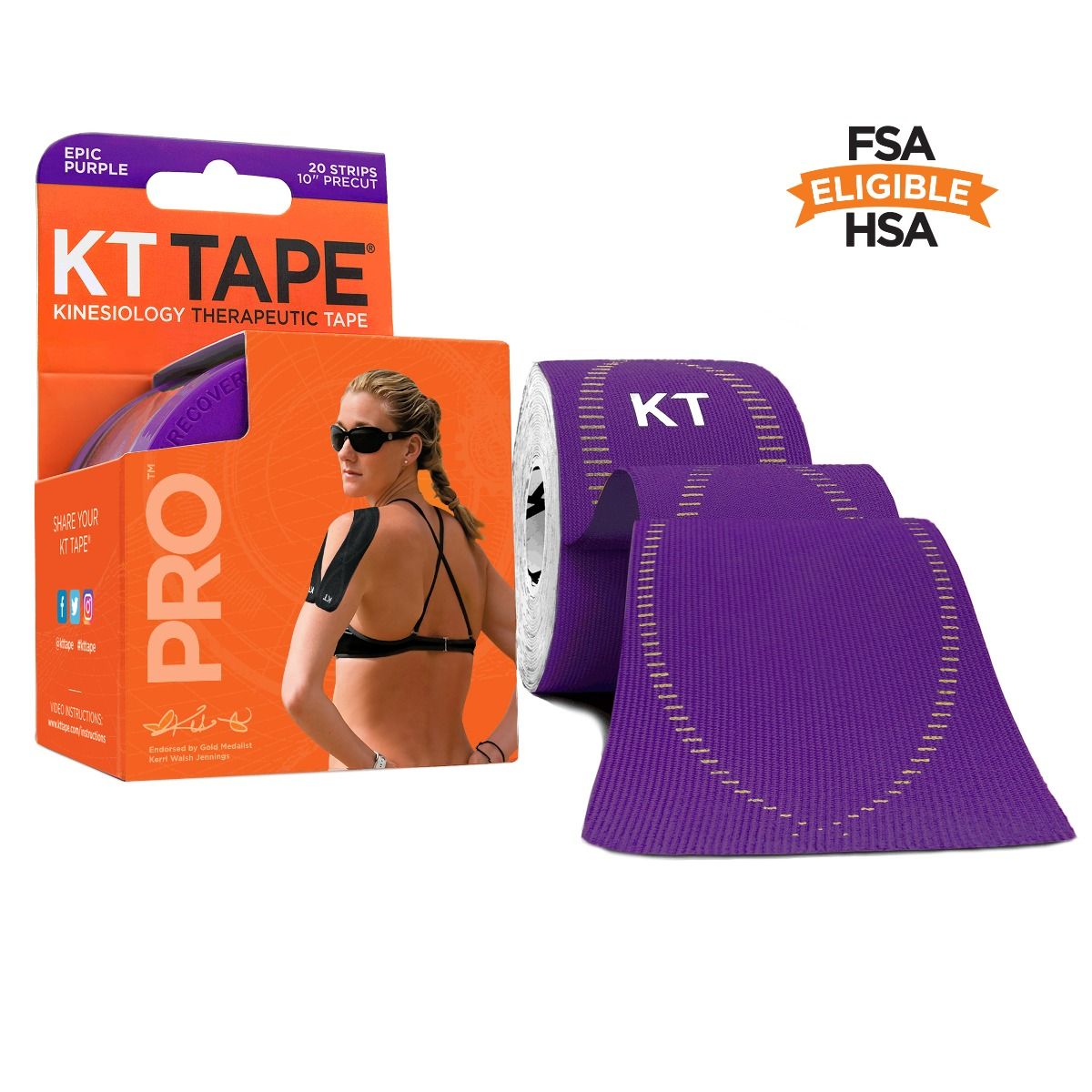 KT Tape Pro - Voorgesneden - Epic Purple - 5cm x 5m - Intertaping.nl